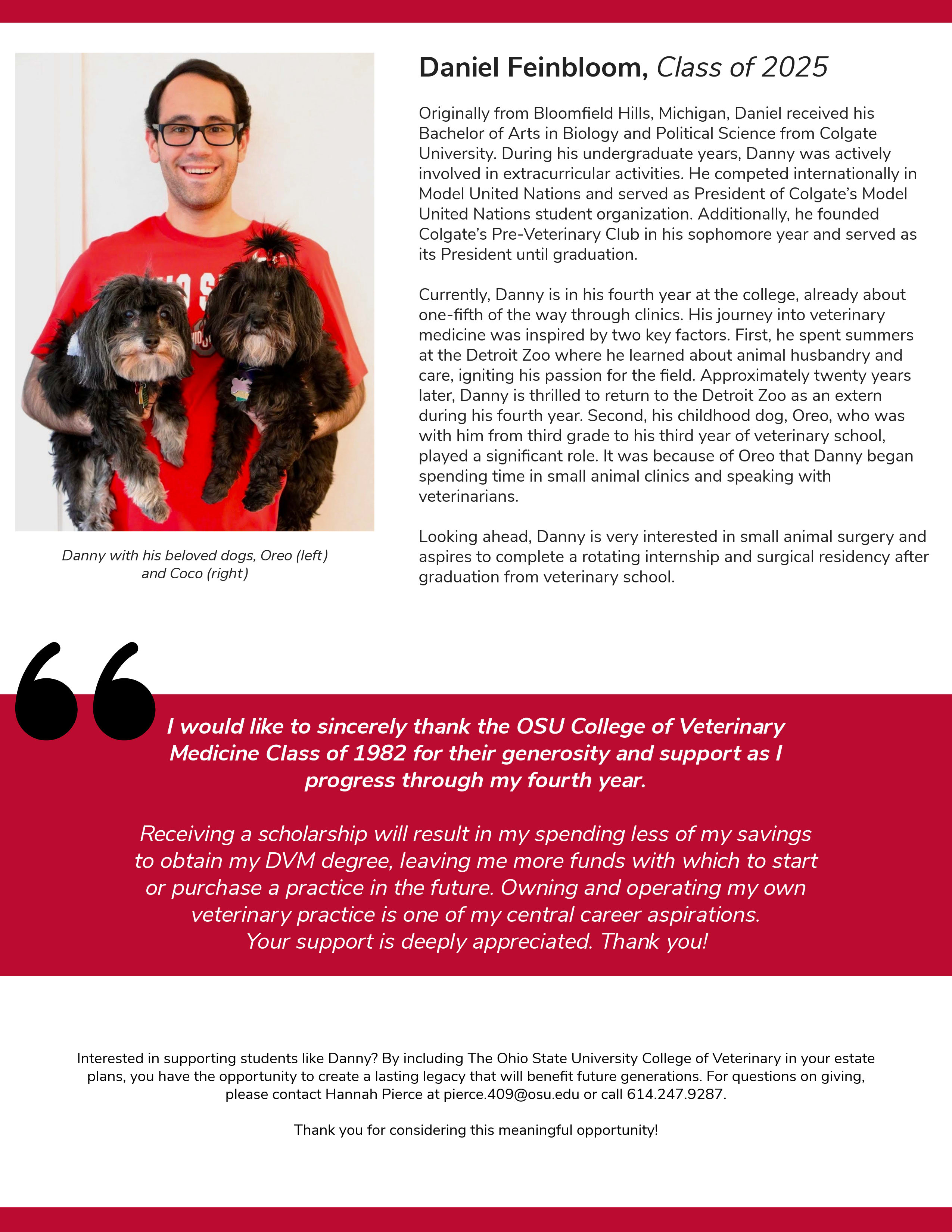 Daniel Feinbloom 2024-2024 Recipient