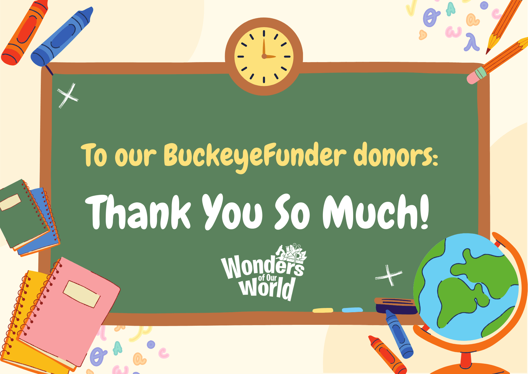 A graphic to thank BuckeyeFunder donors