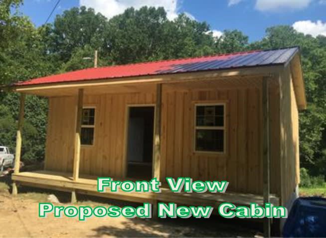 The proposed front view of the new cabin