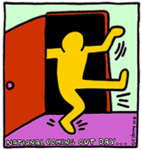A graphic of a yellow figure kicking open a door