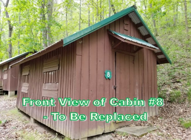 The old front view of cabin 8
