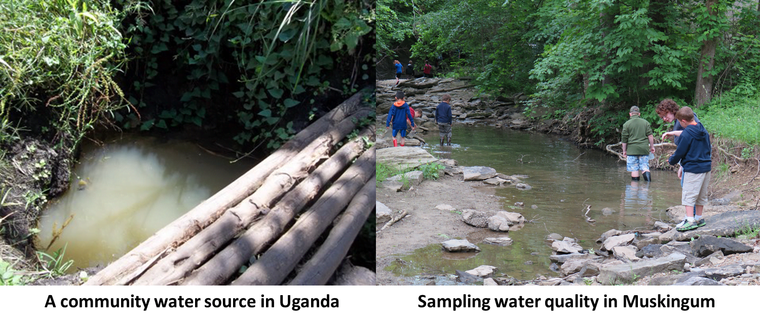 Two water sources showing quality: Uganda and Ohio