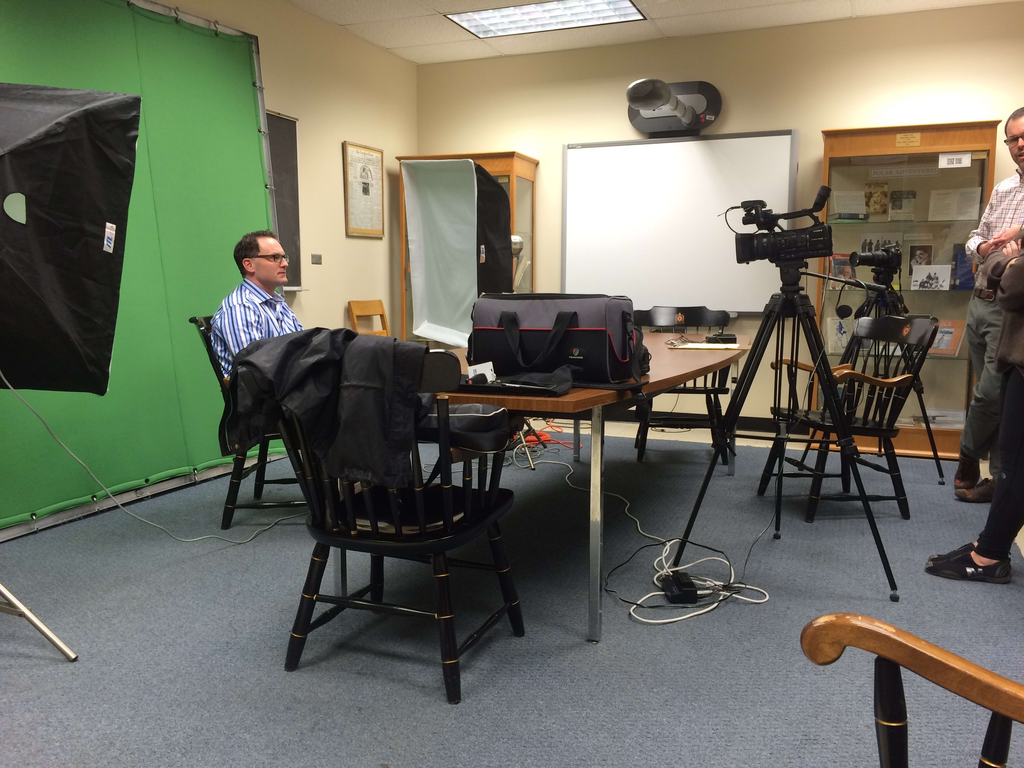 Behind the scenes from a video production