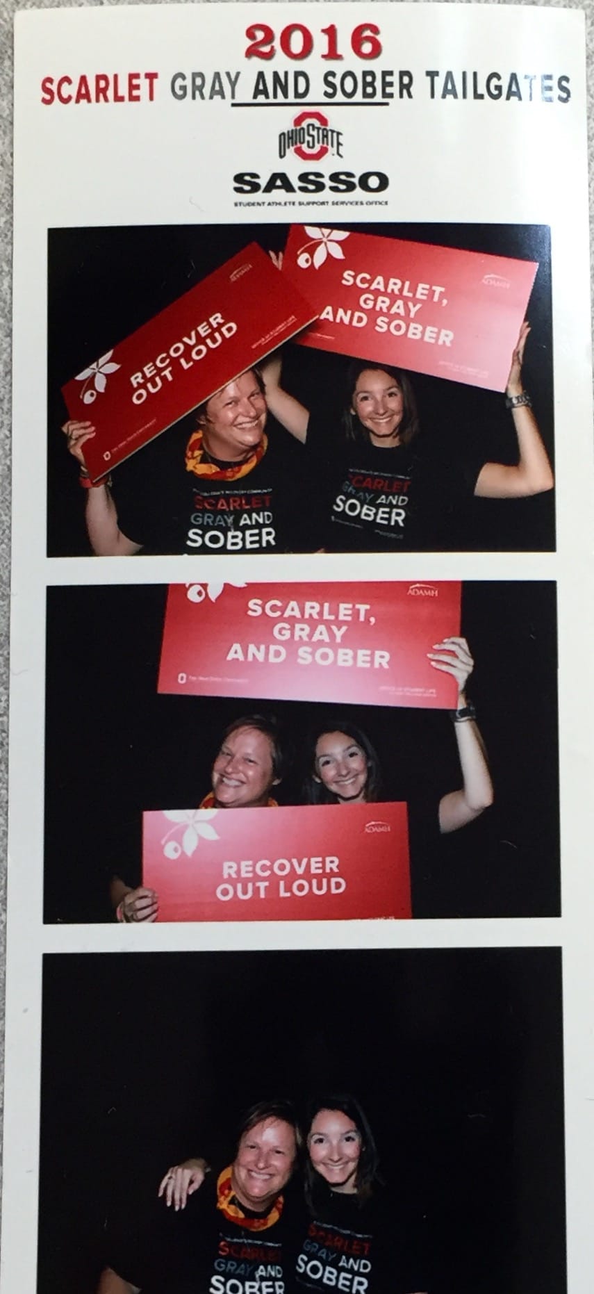 Photos of two people celebrating sobriety