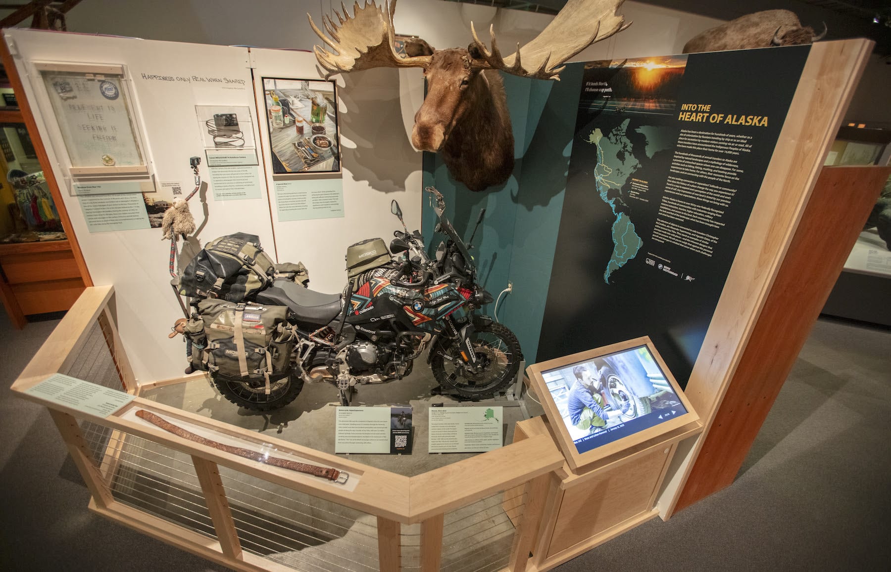 museum exhibit with a Alaskan objects