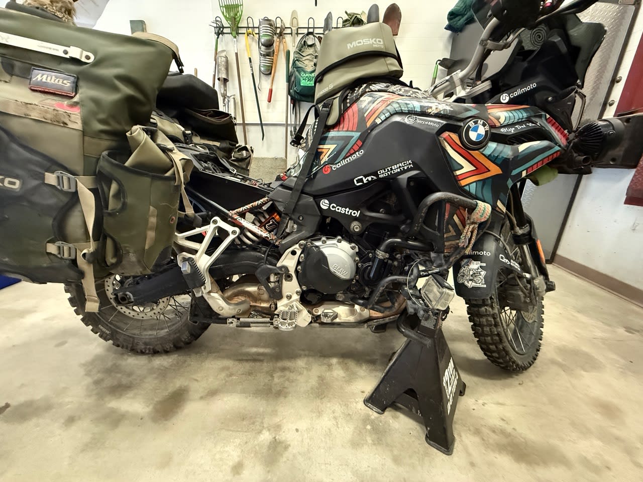 motorcycle in a garage