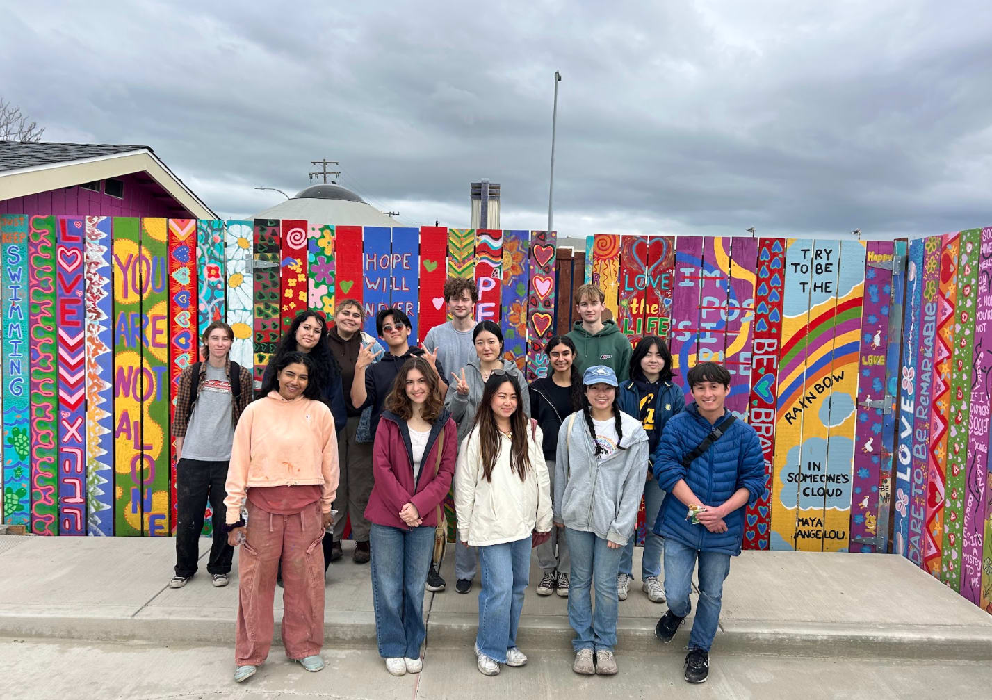Members at YSA Tiny Village for at-risk Youth.
