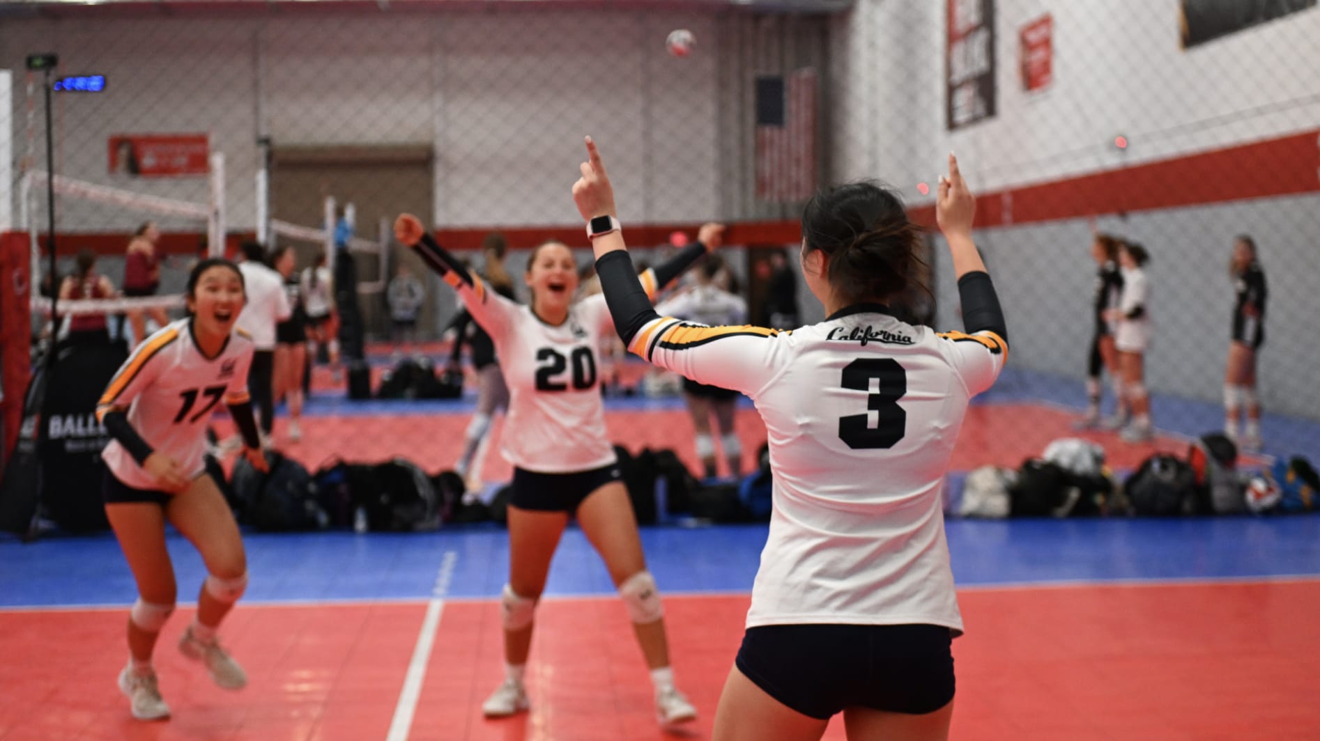 Player cheering after a play