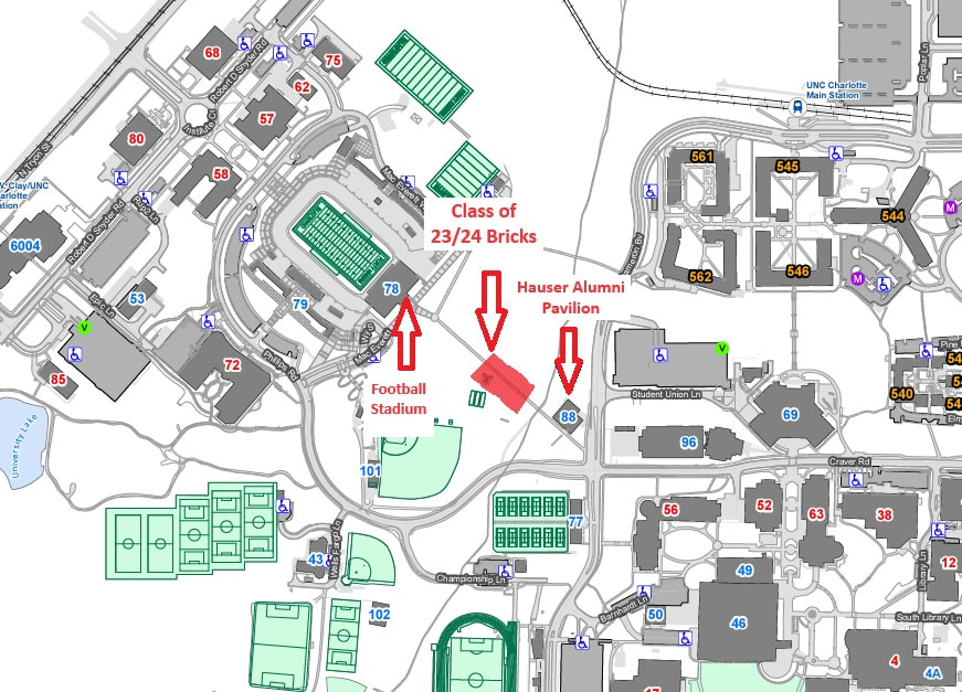 Campus brick location map