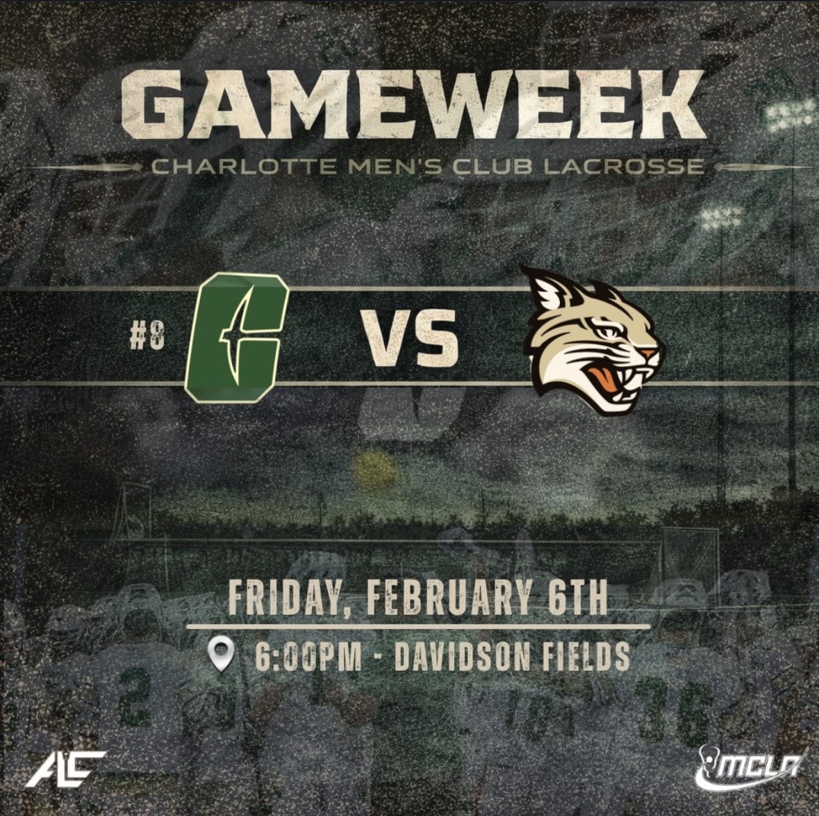 Friday February 6th - 6pm - Davidson Fields