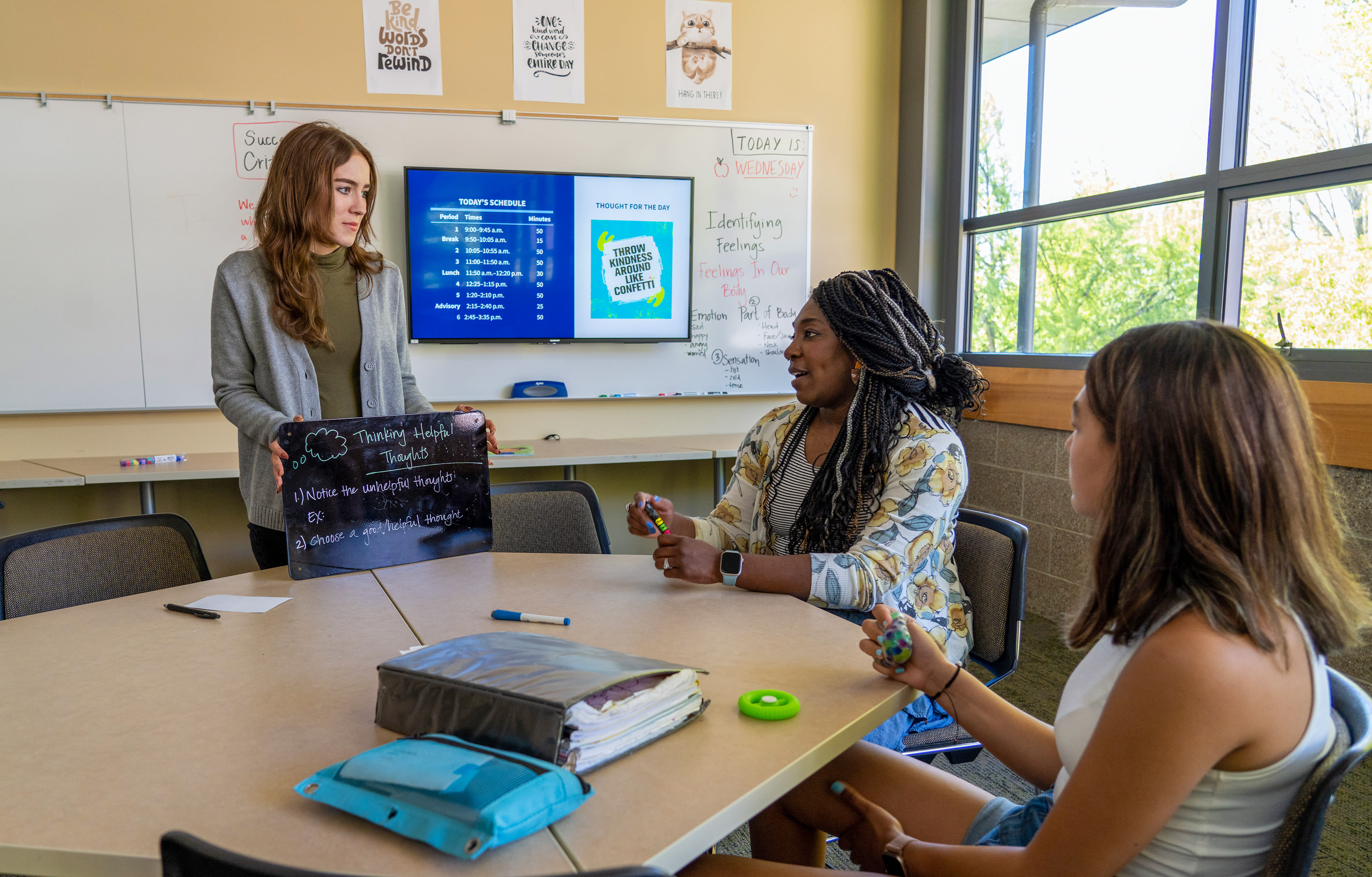 Students in a classroom at the Ballmer Institute