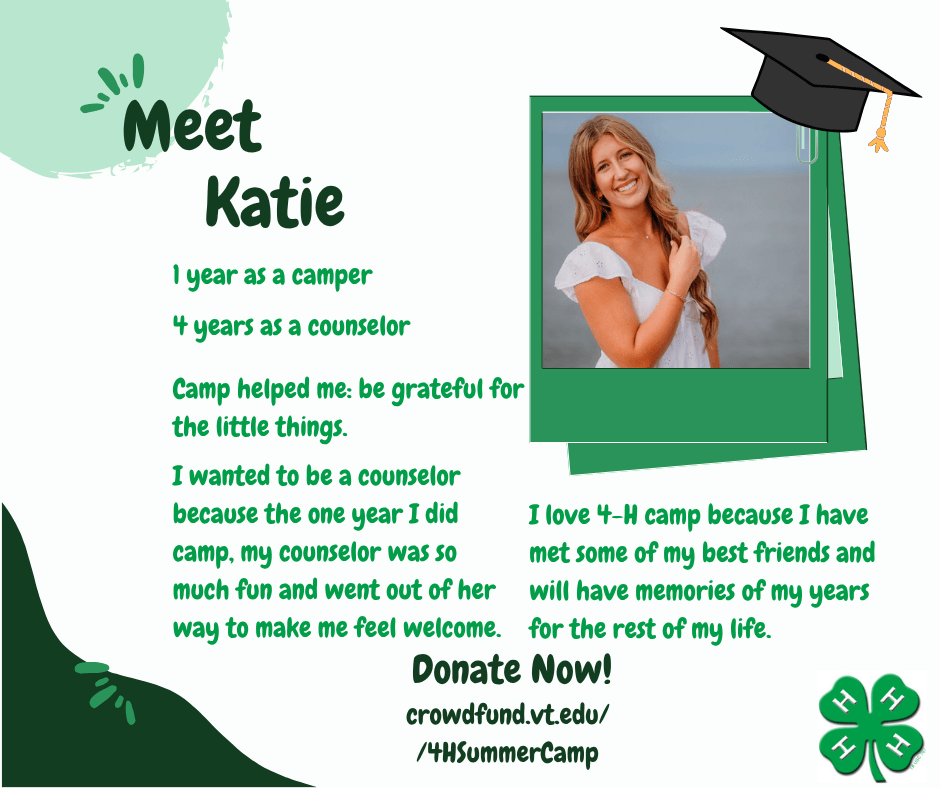 I love 4-H camp because I have met my best friends