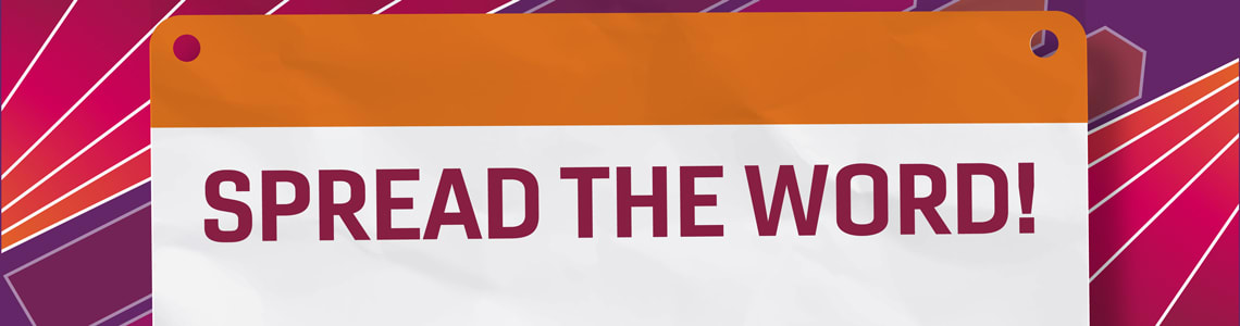 A colorful background contains gradient colors from orange to pink with some purple accents.