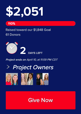 110% Raised at $2,051 with 61 donors. 2 days left. Give now.