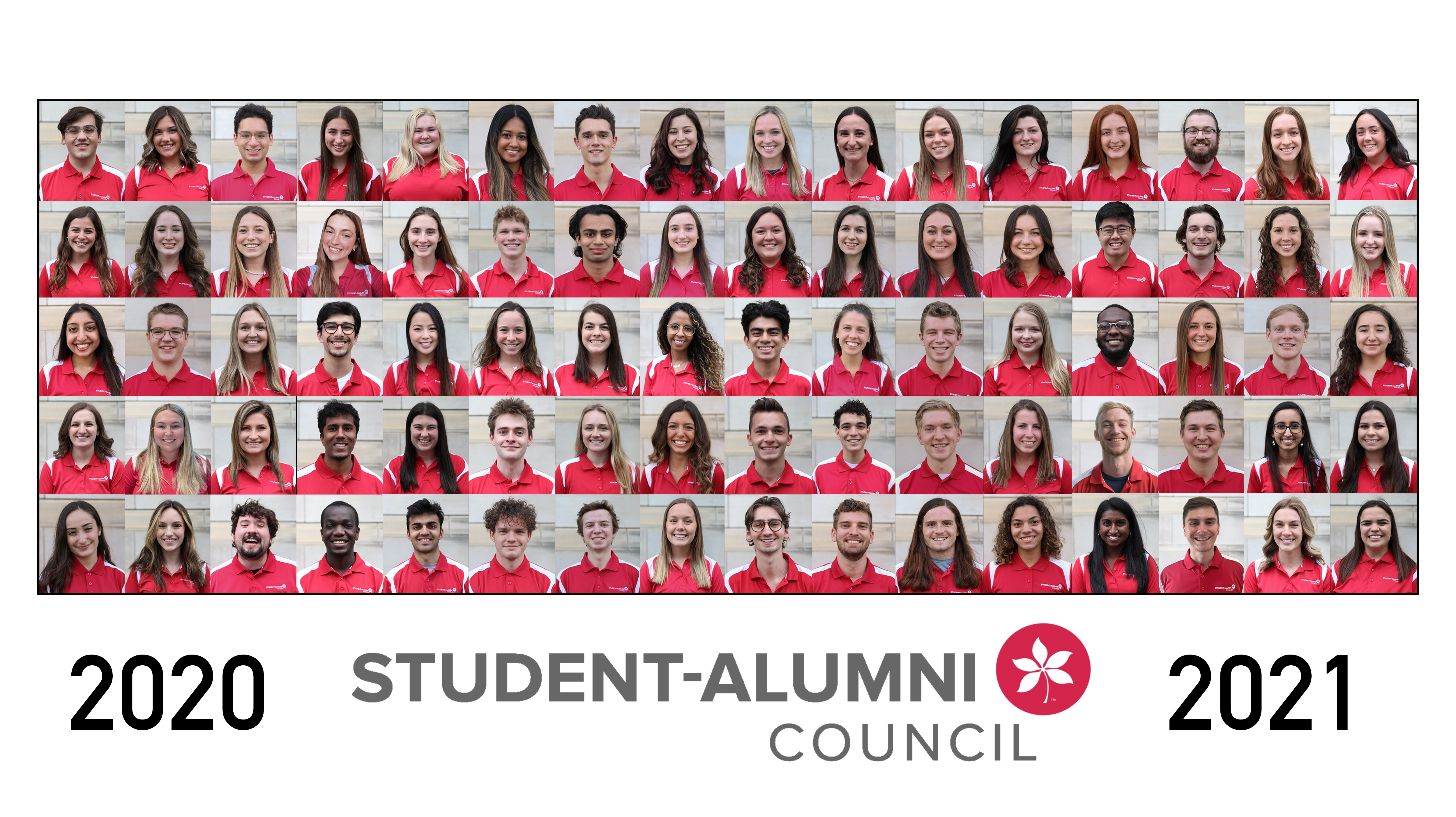 A collage of the Student-Alumni Council for the 2020-2021 academic year