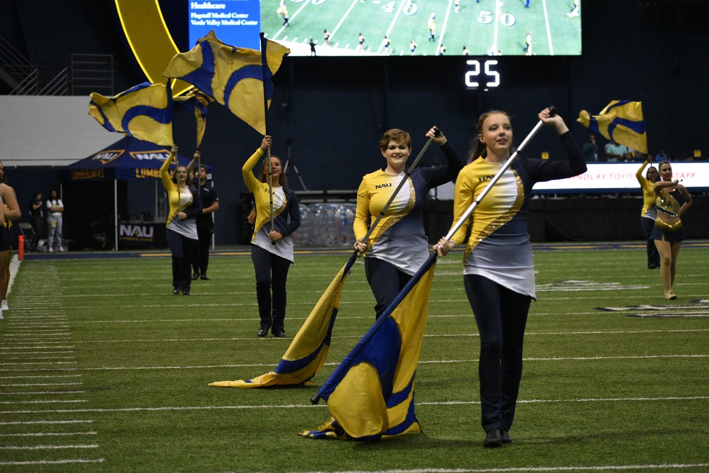 Twirling flags