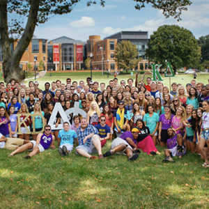 Group of Greek Life students gather for photo