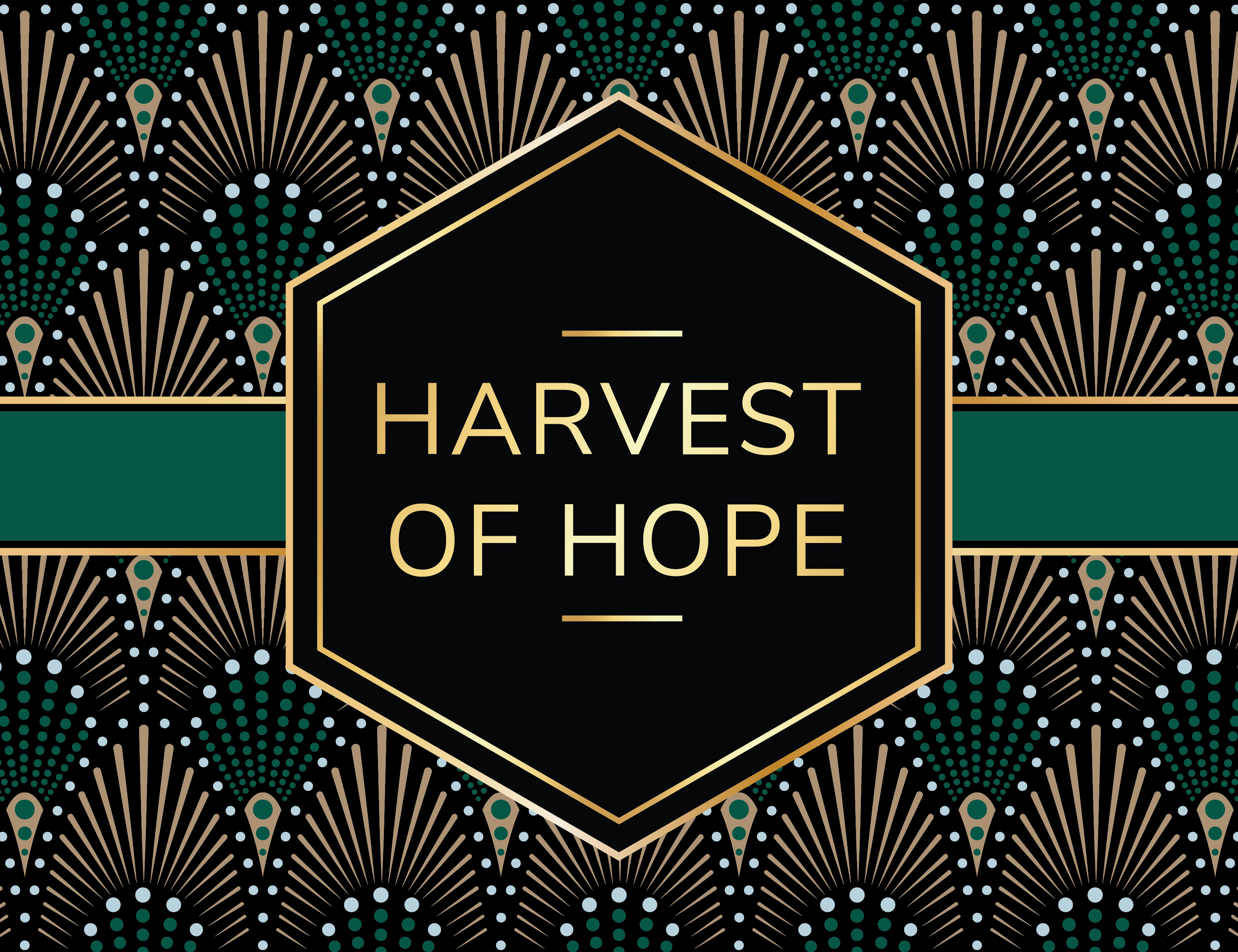 Colorful image with Harvest of Hope wording