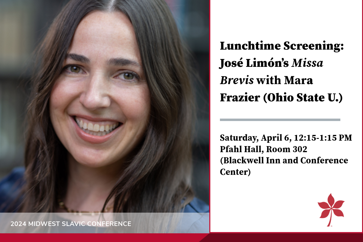 Lunchtime Screening infographic with Mara Frazier's headshot and viewing information