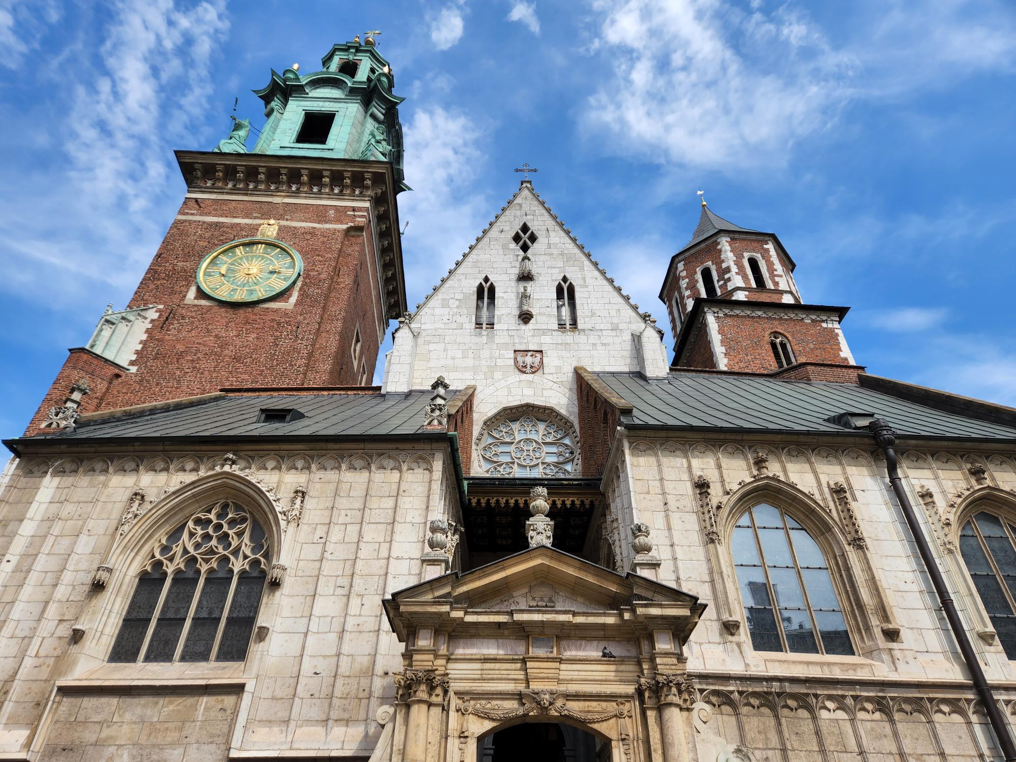 The front side of the Wawel Cathedral in Poland