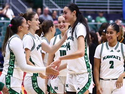 Rainbow Wahine Basketball Tile Image