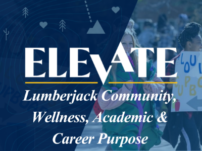 Elevate Lumberjack Community, Wellness, Academic & Career Purpose Tile Image