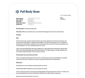 Post Scan Report The Scan | Full Body Scan