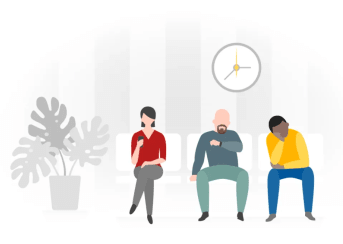 Patients waiting for appointments illustration