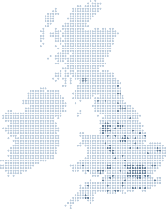 United Kingdom Map with Scanning Locations Highlighted