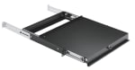 Utrekkbar hylle, 410mm dyp, sort