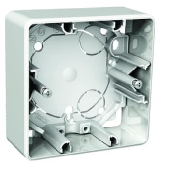 Påveggskappe Schneider Exxact 1 hull, 35mm dyp, hvit