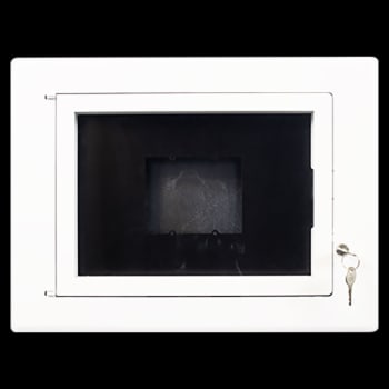 Innfelt 10” veggboks m/vindu i plexiglass f/touchskjerm,hvit