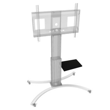 Laptop shelf for lateral mounting to center column black