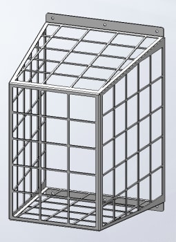 Gitterbur f.SC-615BS, ballbeskyttelse,hvit RAL-9010,3mm stål