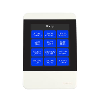 Kontrollenhet Tesira Ethernet/PoE touch interface, Hvit