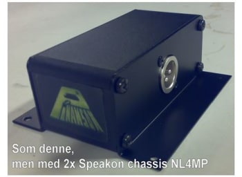 Sort alu-box påvegg, Speakon chassis 2x