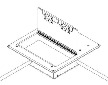 GulvBoks f/nedfelling, 7x "D" hull-sidestillt,48mm dyp,Sort