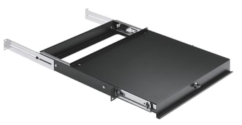 Utrekkbar hylle, 410mm dyp, sort