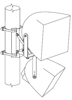 POLE MOUNT Brakett, SINGLE/Dobbel Høyttaler, PAN-TILT