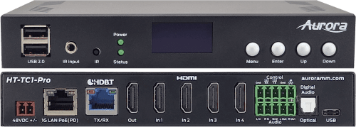 HDBaseT Tranciever 4+1xHDMI UHD LAN USB2.0 RS232 PoE