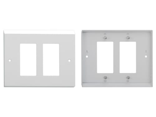 Adapterplate for "2-Gang" US style til EURO standard - Hvit
