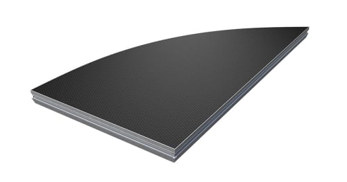 Sceneel. STANDARD 1/4 sirkel 2x1 venstre, HEX Plywood top