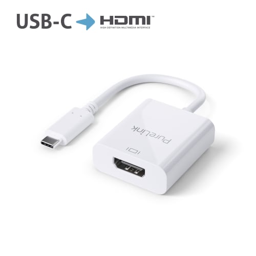 Adapter USB-C til HDMI 4K 15cm 18Gbps Hvit