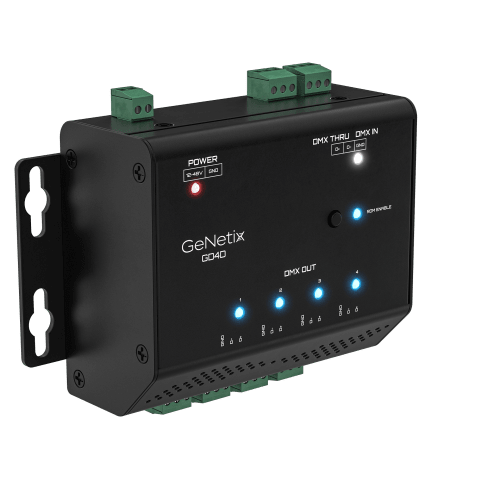 GeNetix GD4D 4 Port DIN Mount DMX Splitter