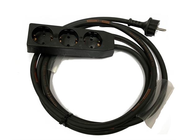 Skjøtekabel H07 3x 1,5mm 3-veis skjøtek. Schuko 15m