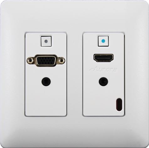 HDBaseT Tx Veggpanel VGA HDMI IR UHD Hvit