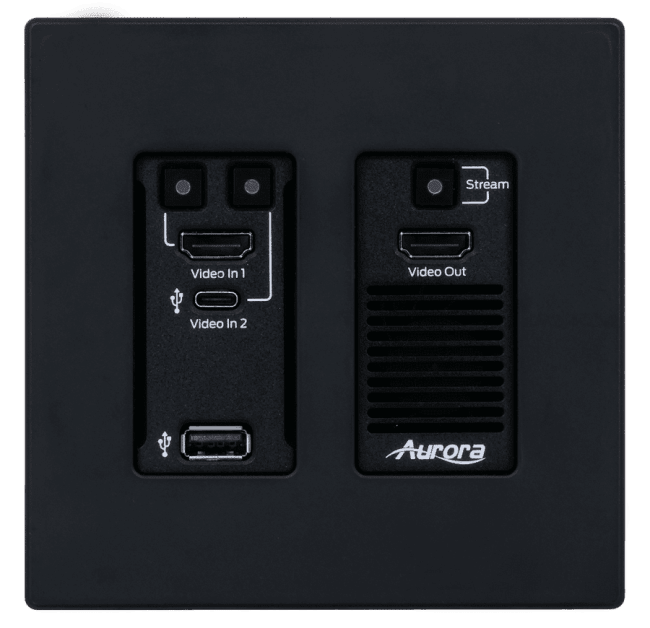 Veggpanel Tranciever 4K60 1G 1xHDMI+1xUSBC+USB2.0 Sort,DANTE