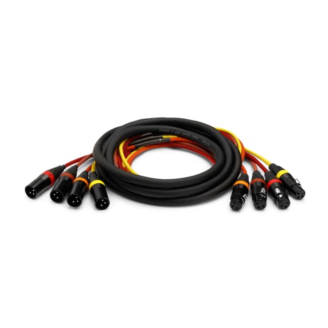 4-PAR kabel 4 x XLR-F til 4 x XLR-M, 3P, 24m