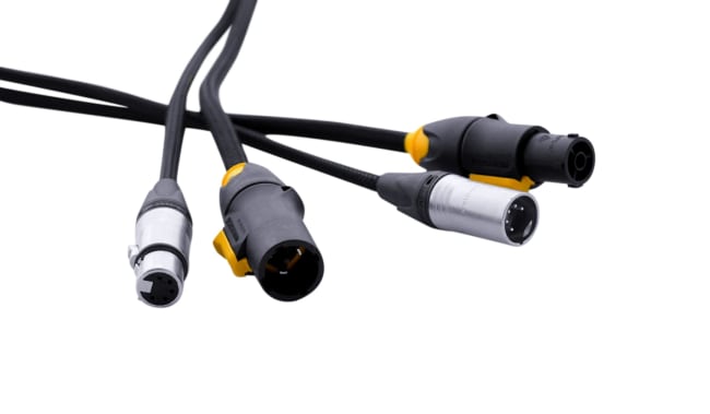 Hybridkabel DMX TrueCon 1,5mm2 + 5P XLR, 2m