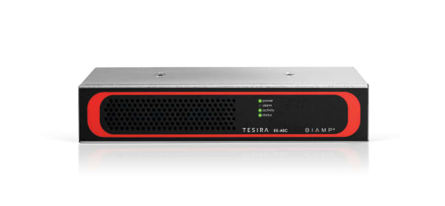 Tesira 4 channel mic/line input expander med AEC and PoE+